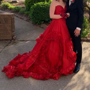 Sherri Hill Red Ballgown Prom Dress